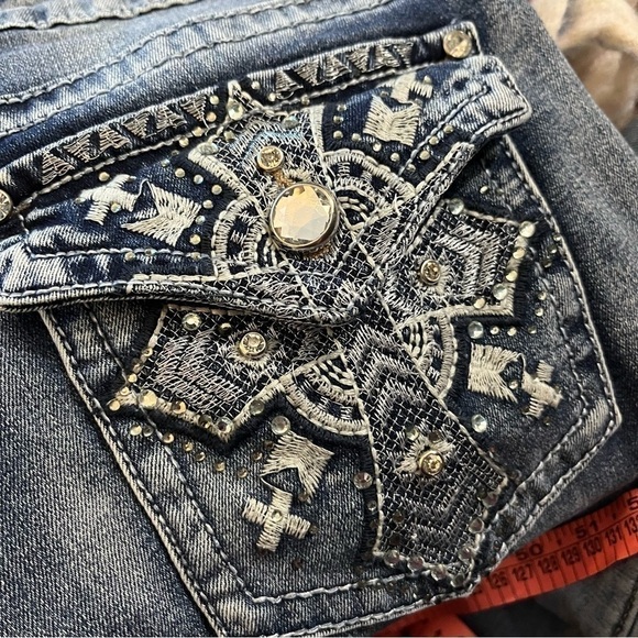 Earl Jean Rhinestone Embellished Slim Bootcut Jeans 10 - Picture 5 of 6